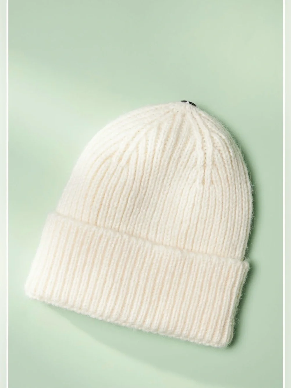 Anthropologie Pick-A-Pom Marled Beanie Base Cream w/Taupe Pom - Picture 3 of 12